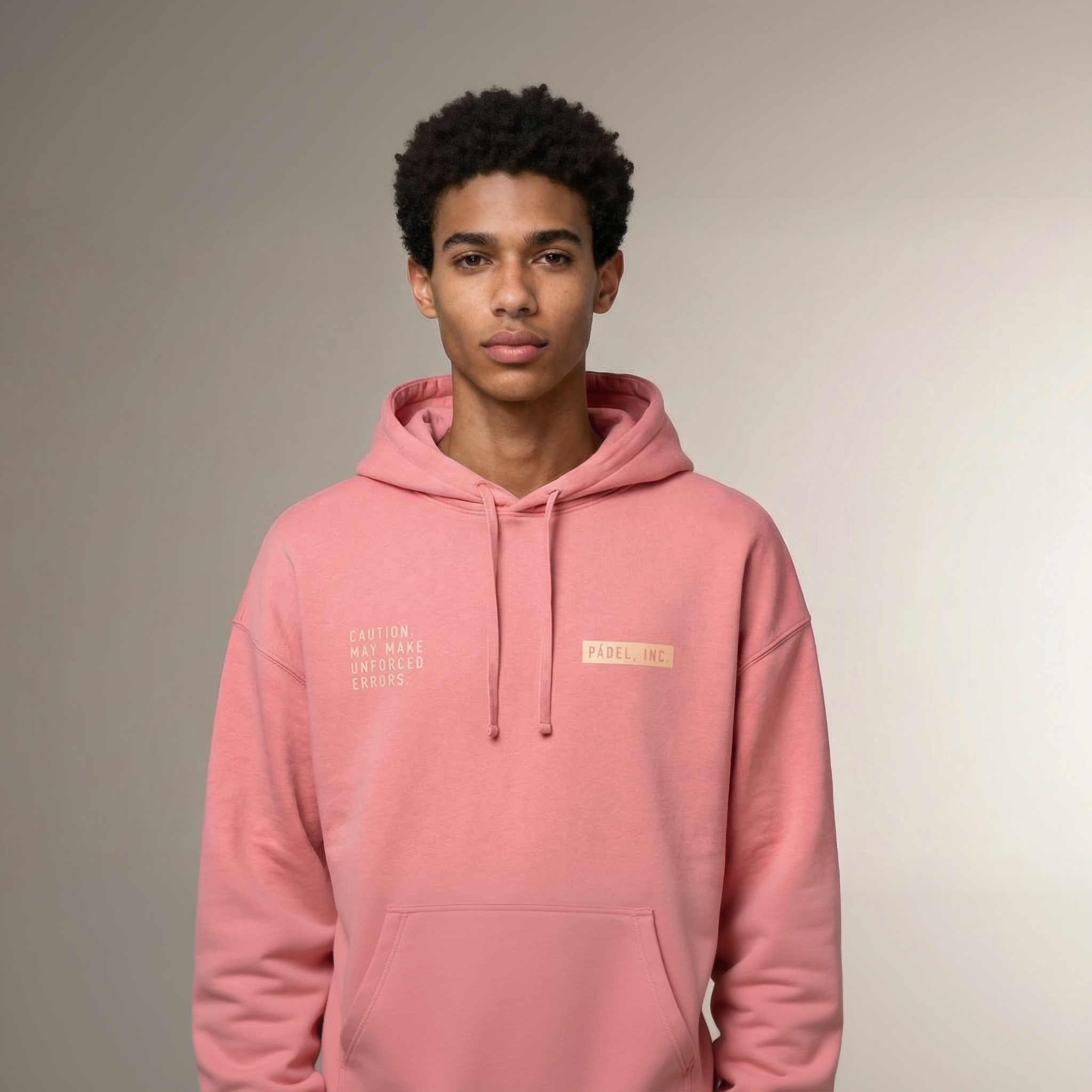 Unisex CAUTION: MAY MAKE UNFORCED ERRORS Oversize-fit Hoodie - Peach print