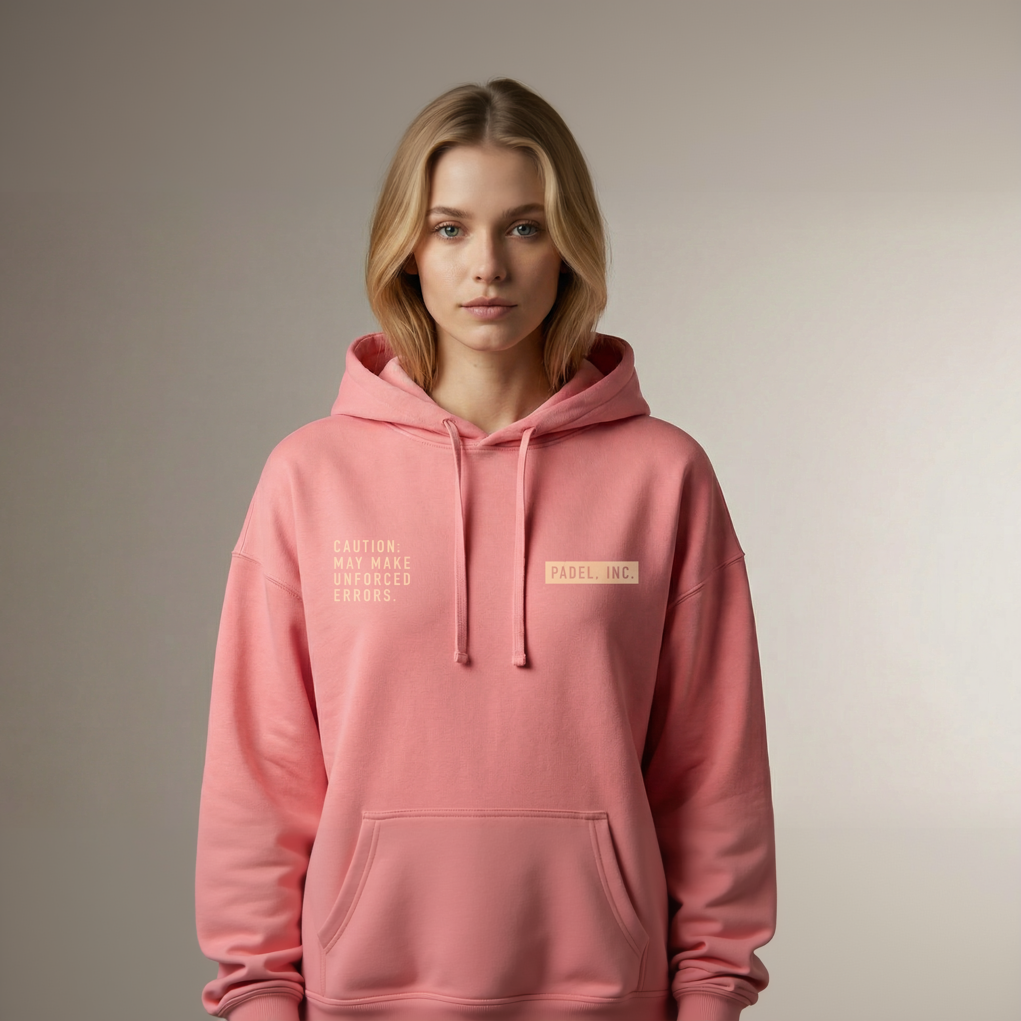 Unisex CAUTION: MAY MAKE UNFORCED ERRORS Oversize-fit Hoodie - Peach print