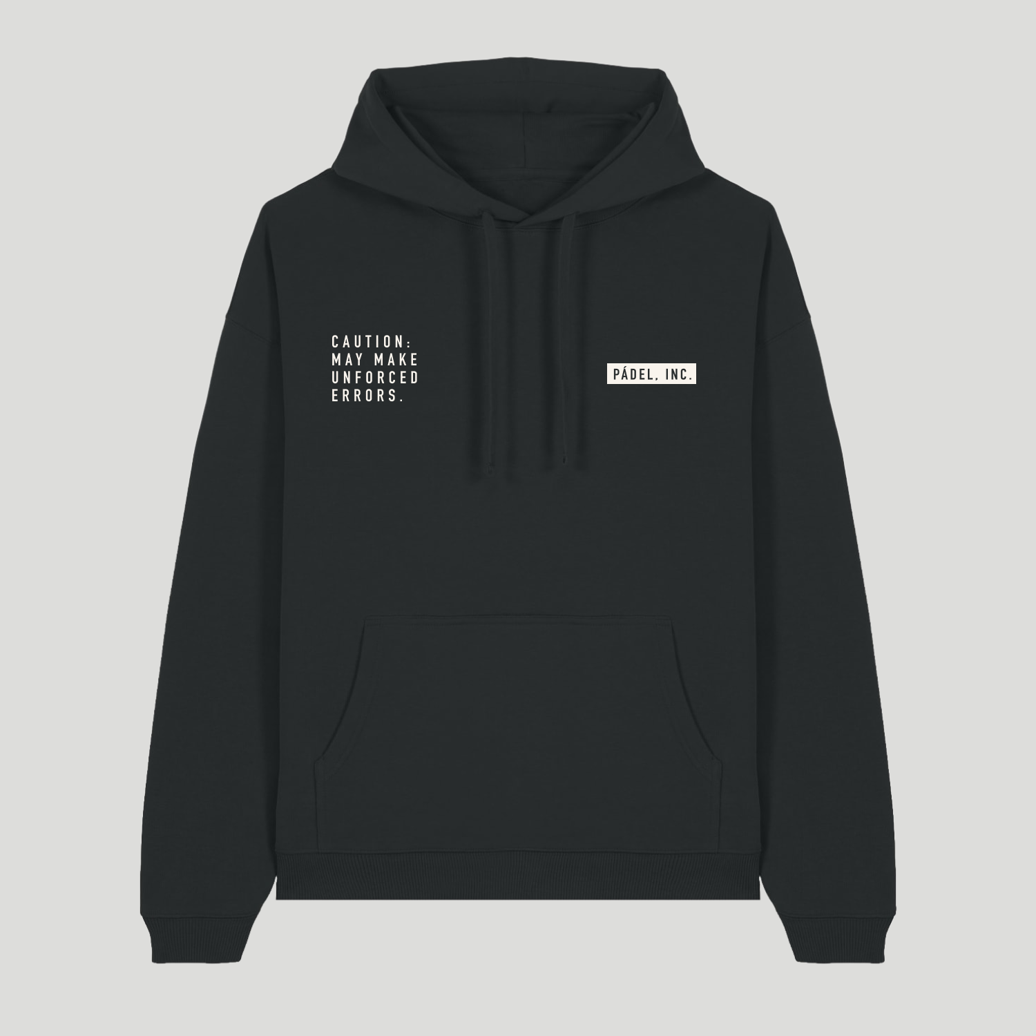 CAUTION: May Make Unforced Errors | Unisex Organic Cotton Oversize Hoodie with Chalk White Print