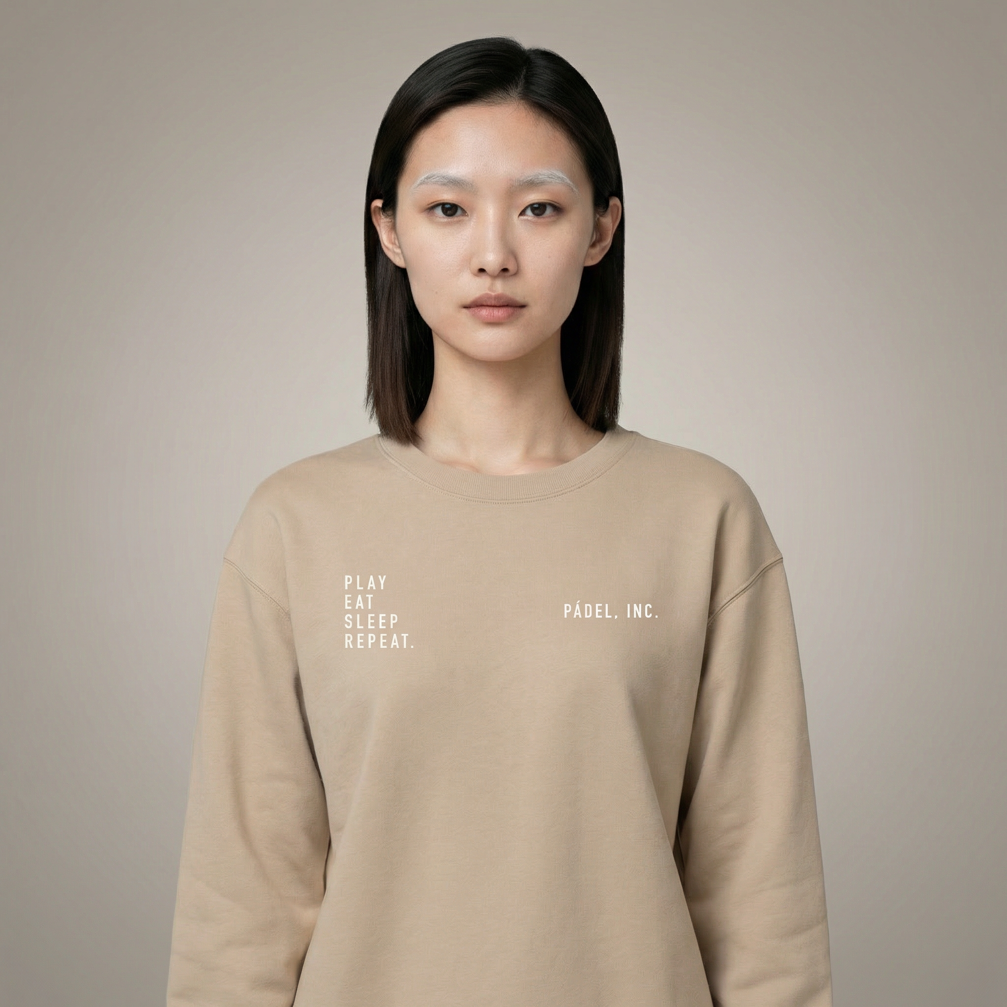 Unisex PLAY. EAT. SLEEP. REPEAT. Medium-fit Sweatshirt - Chalk print