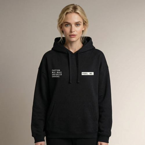 CAUTION: May Make Unforced Errors | Unisex Organic Cotton Oversize Hoodie with Chalk White Print