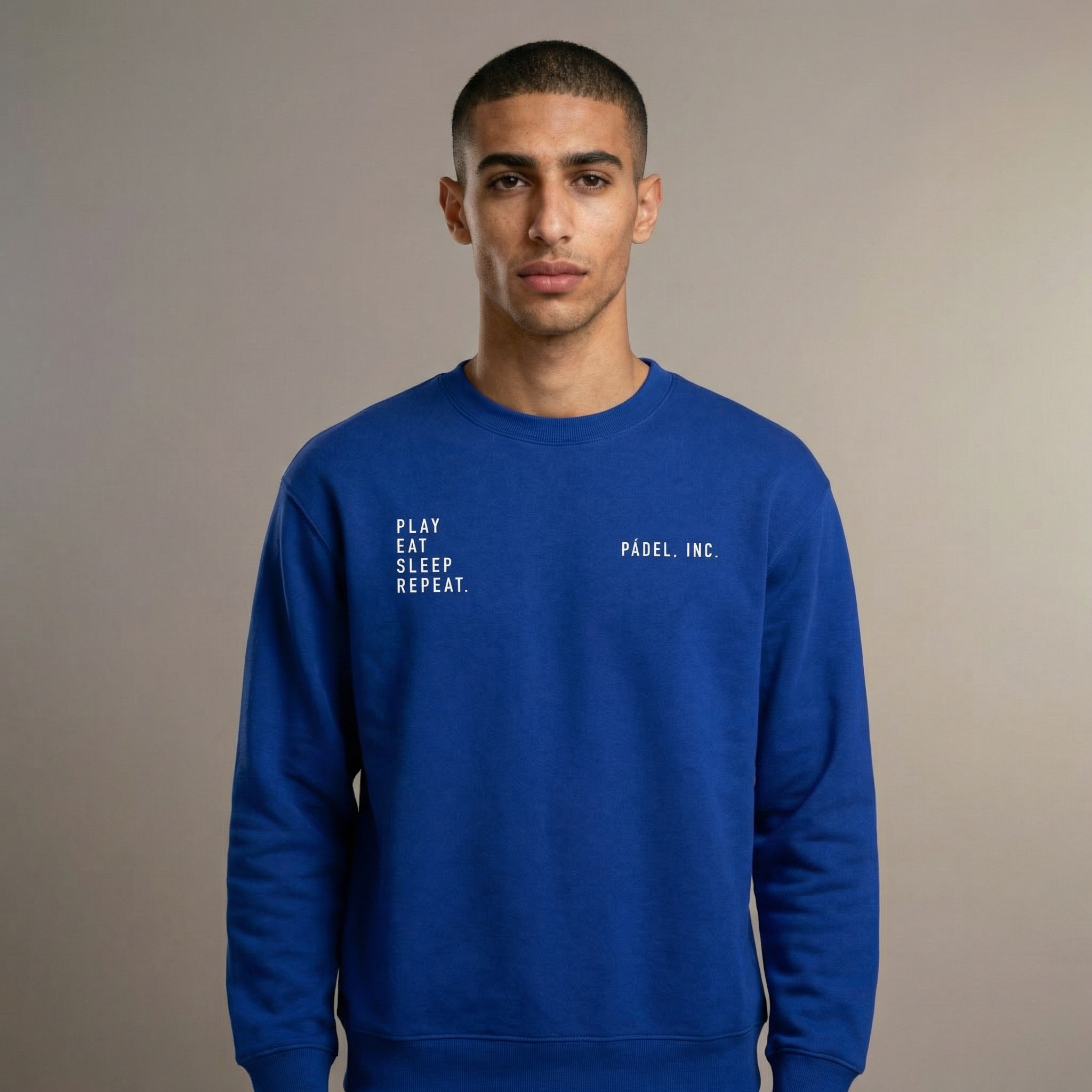 Unisex PLAY. EAT. SLEEP. REPEAT. Medium-fit Sweatshirt - Chalk print