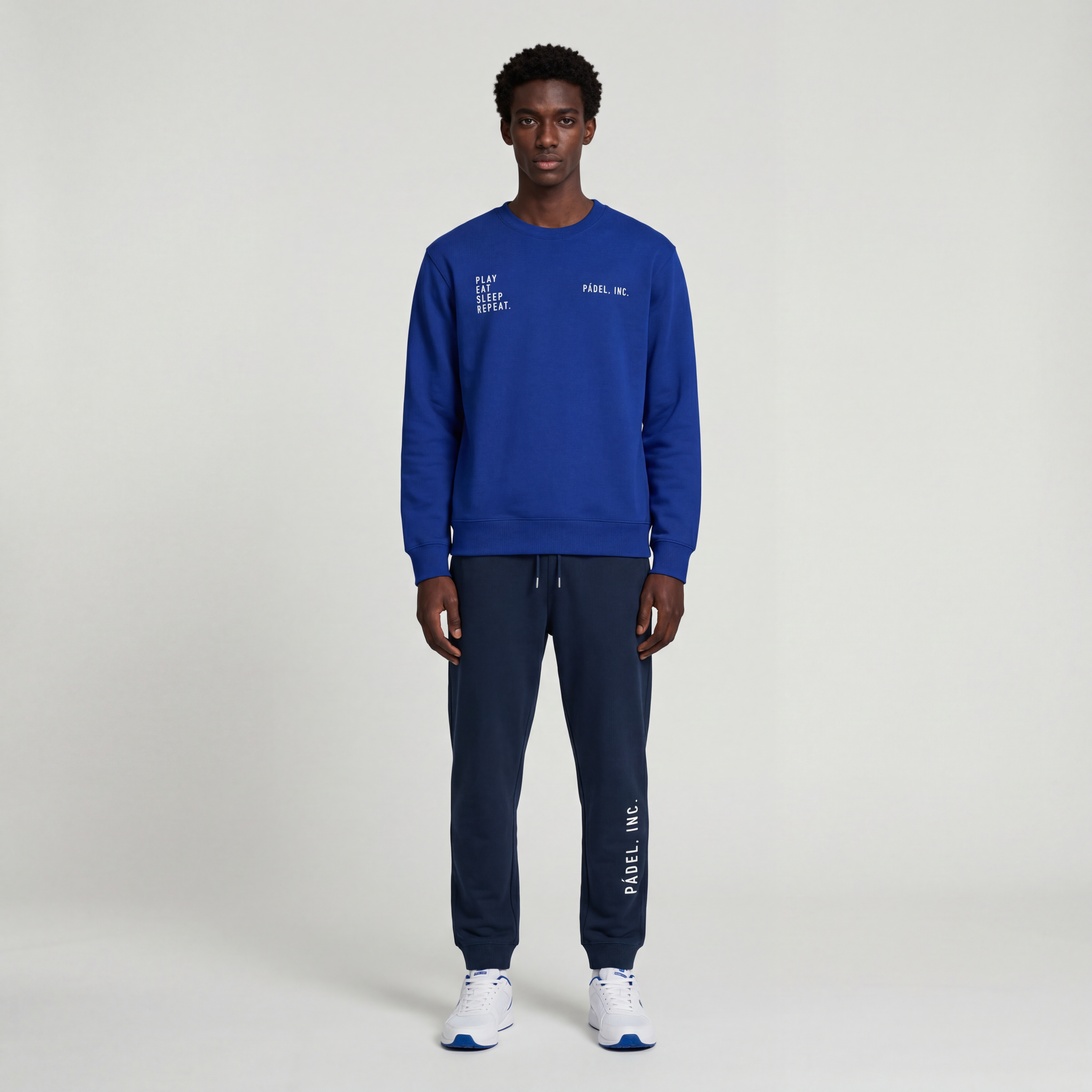 Logo ESSENTIALS Brush Cotton Joggers - Chalk logo