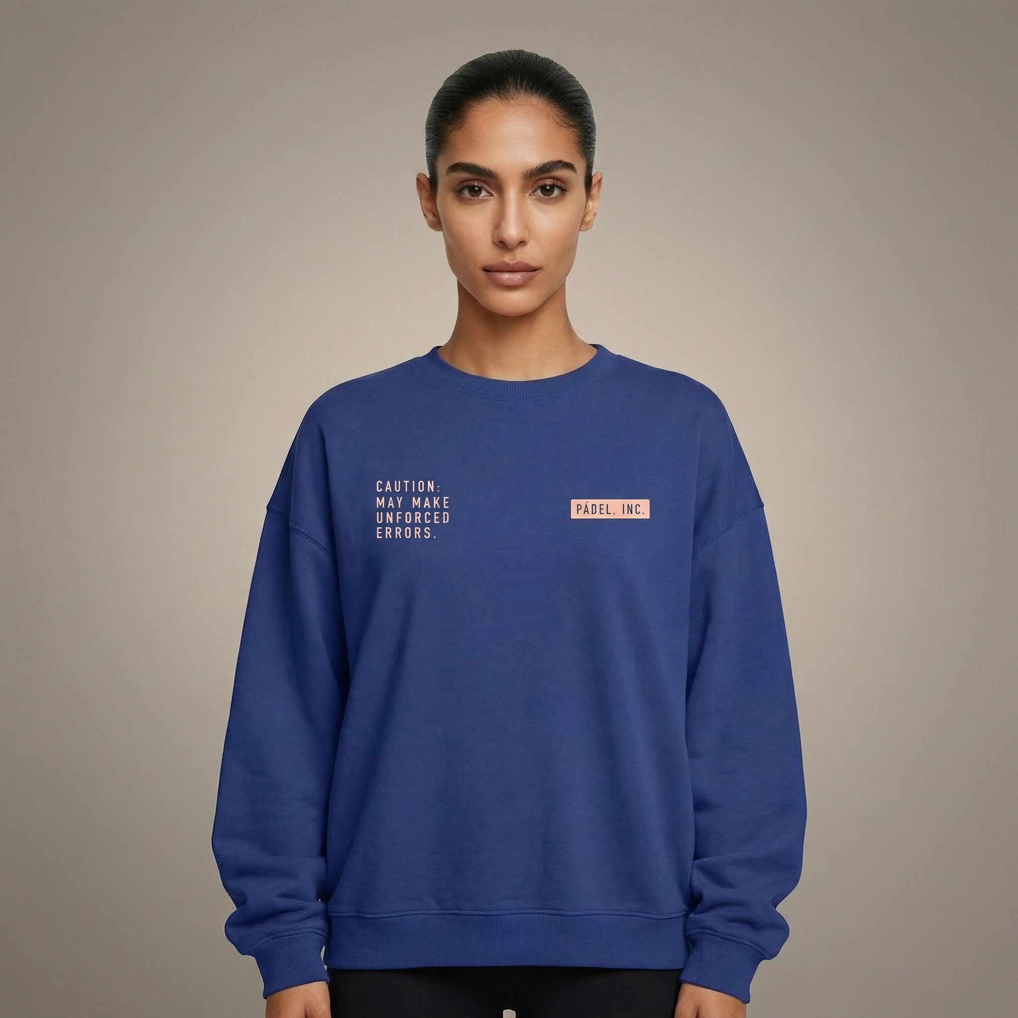 Unisex CAUTION: MAY MAKE UNFORCED ERRORS Oversize-fit Sweatshirt - Peach print