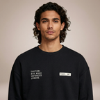CAUTION: May Make Unforced Errors | Unisex Organic Cotton Oversize Sweatshirt with Chalk White Print