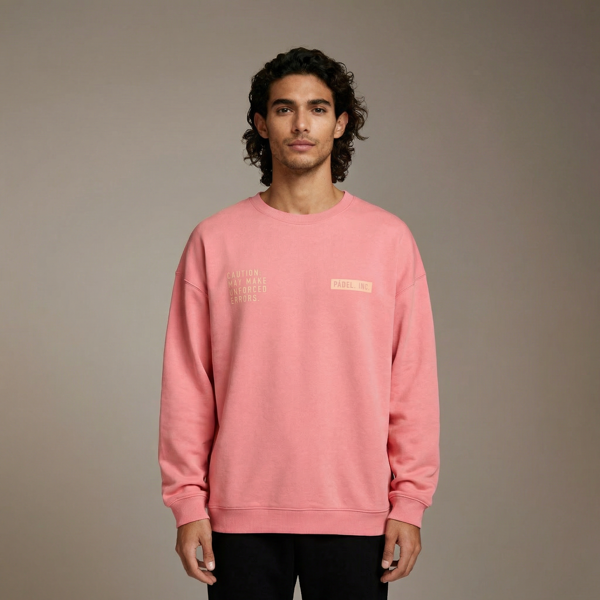 Unisex CAUTION: MAY MAKE UNFORCED ERRORS Oversize-fit Sweatshirt - Peach print