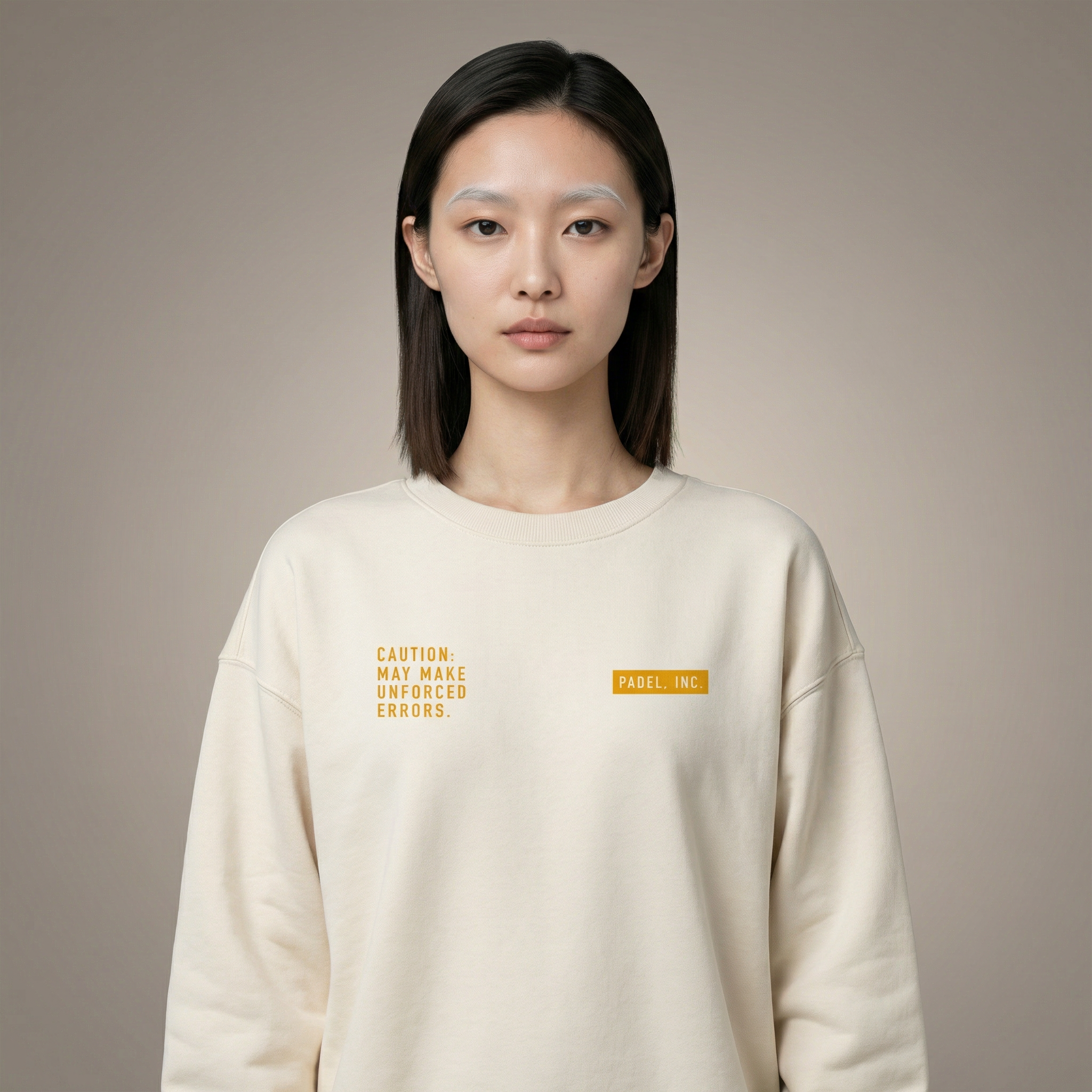 Unisex CAUTION: MAY MAKE UNFORCED ERRORS Oversize-fit Sweatshirt - Ochre print
