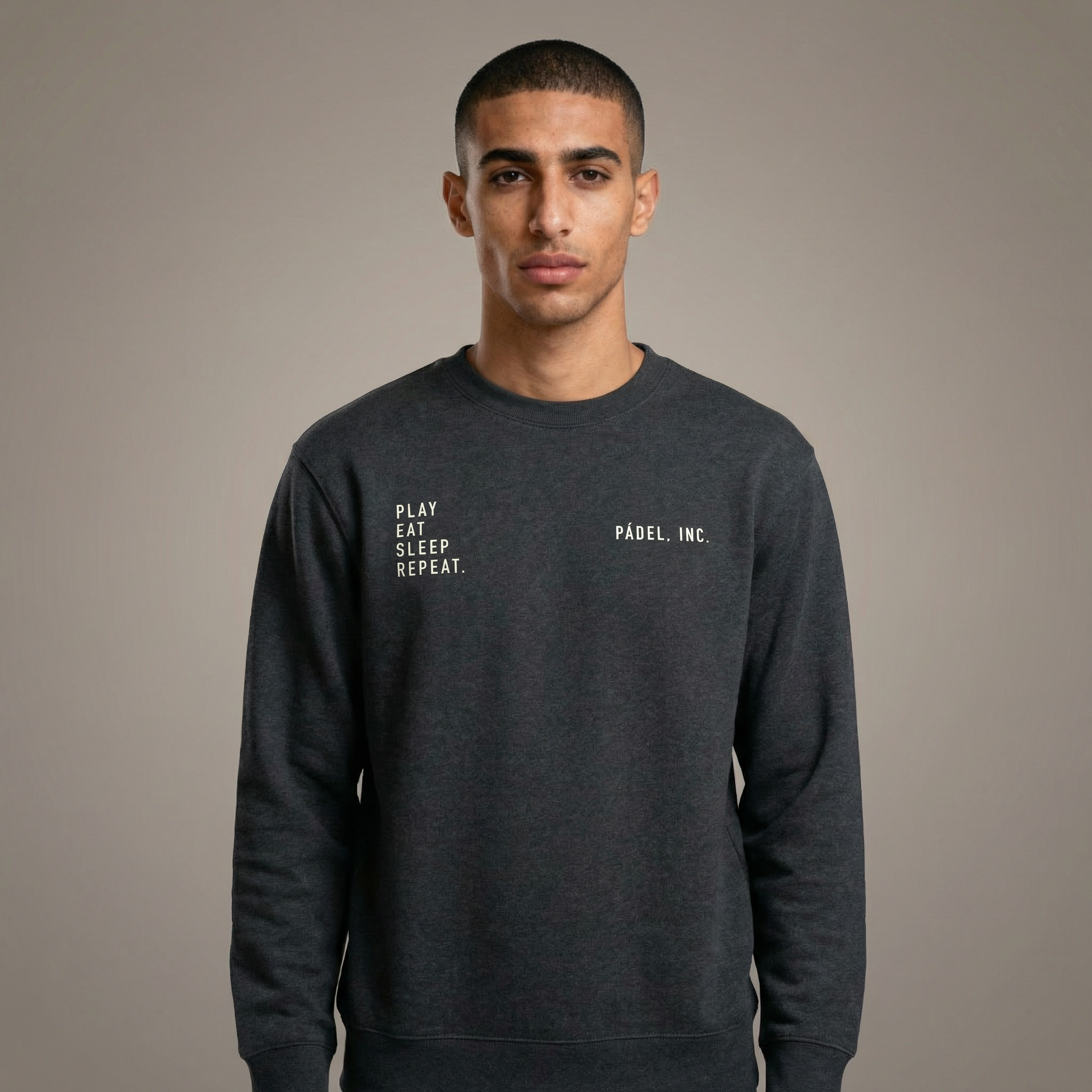Unisex PLAY. EAT. SLEEP. REPEAT. Medium-fit Sweatshirt - Chalk print