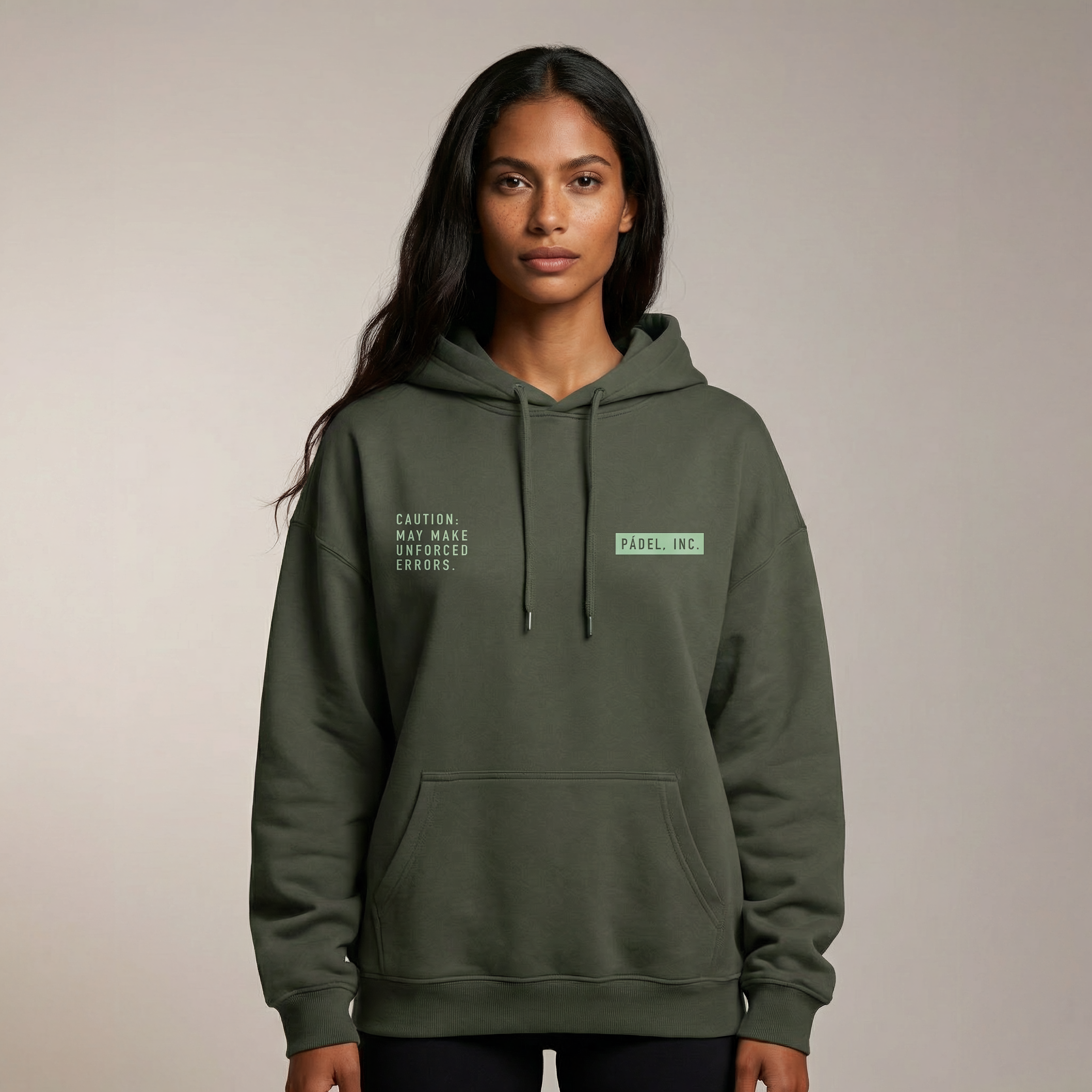 Unisex CAUTION: MAY MAKE UNFORCED ERRORS  Oversize-fit Hoodie - Moss print