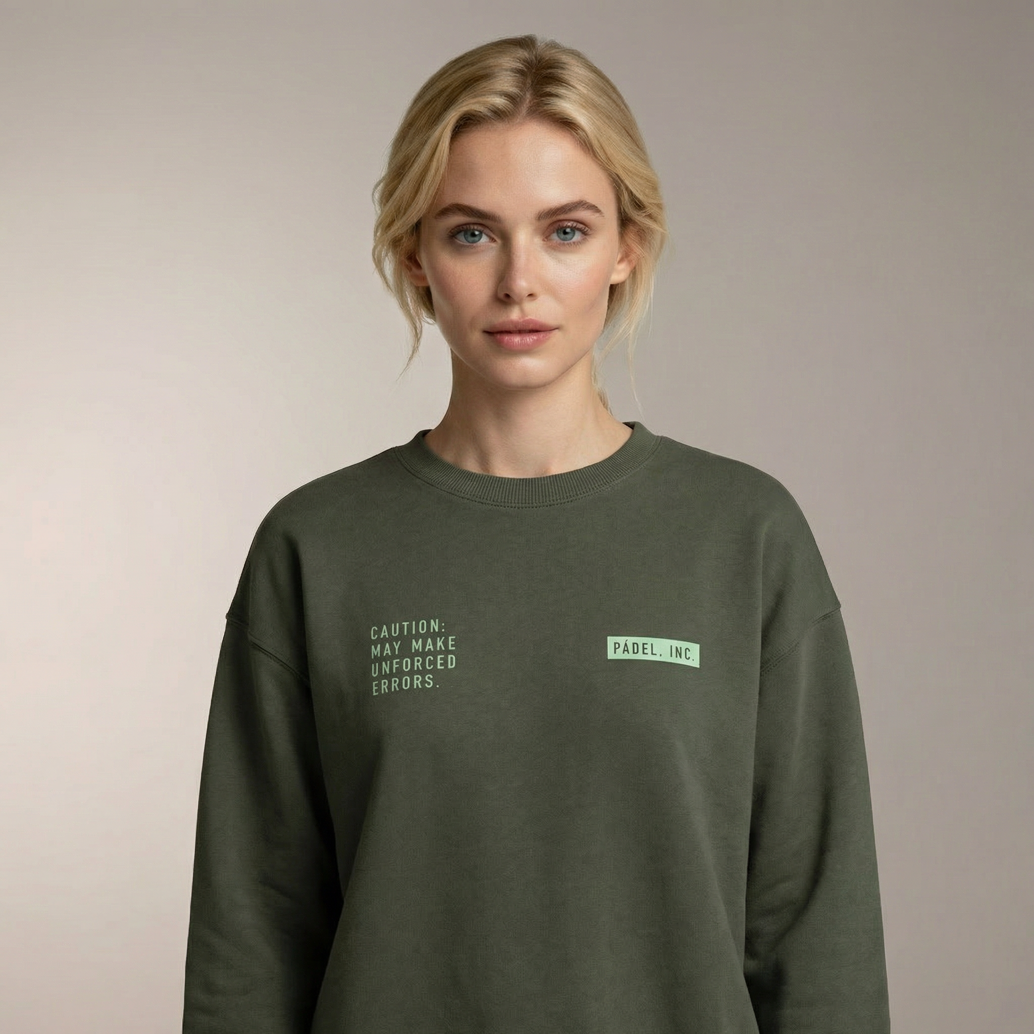 Unisex CAUTION: MAY MAKE UNFORCED ERRORS Oversize-fit Sweatshirt - Moss print