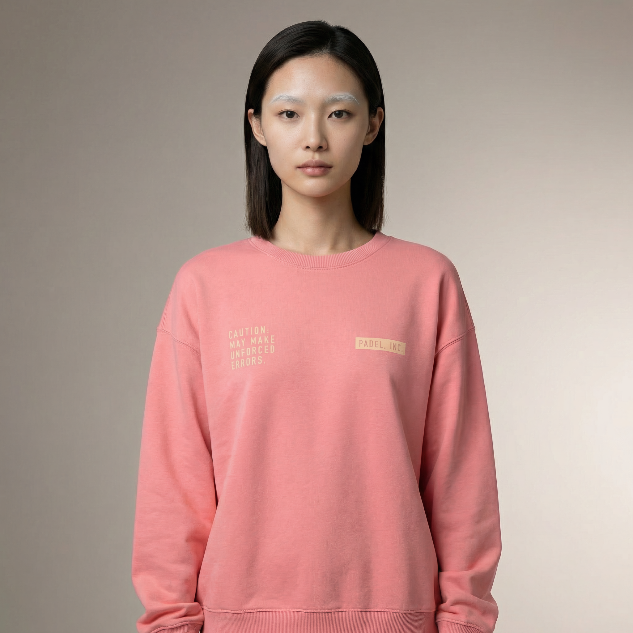 Unisex CAUTION: MAY MAKE UNFORCED ERRORS Oversize-fit Sweatshirt - Peach print