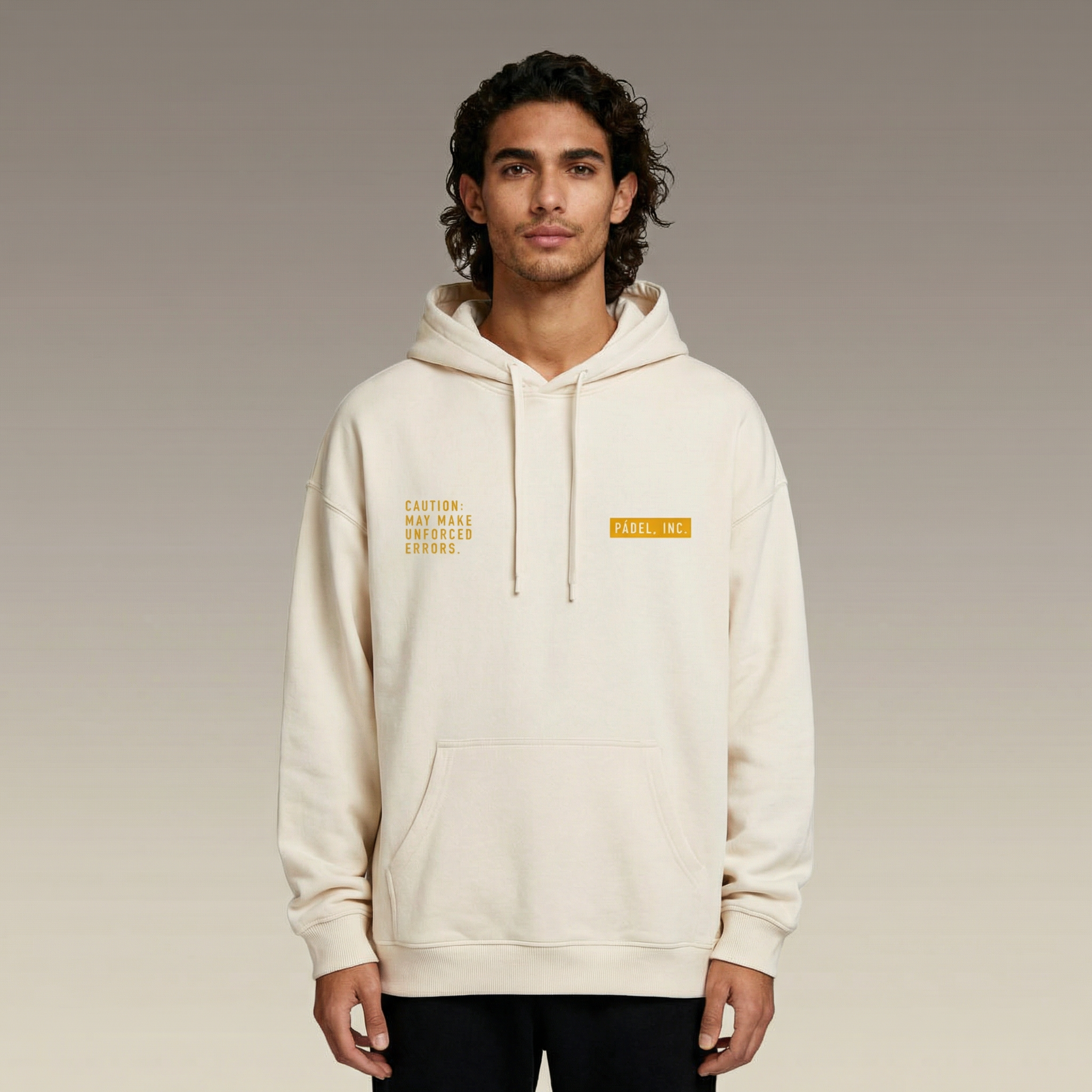 Unisex CAUTION: MAY MAKE UNFORCED ERRORS Oversize-fit Hoodie  - Ochre print