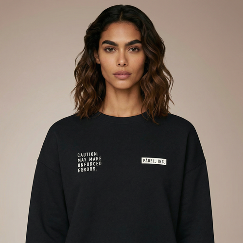 CAUTION: May Make Unforced Errors | Unisex Organic Cotton Oversize Sweatshirt with Chalk White Print