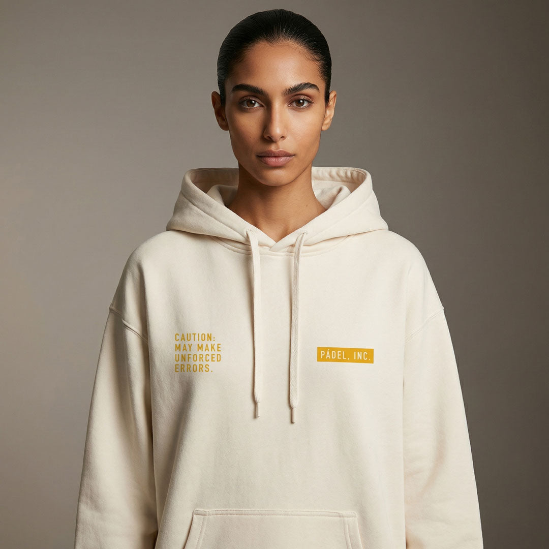 Unisex CAUTION: MAY MAKE UNFORCED ERRORS Oversize-fit Hoodie  - Ochre print