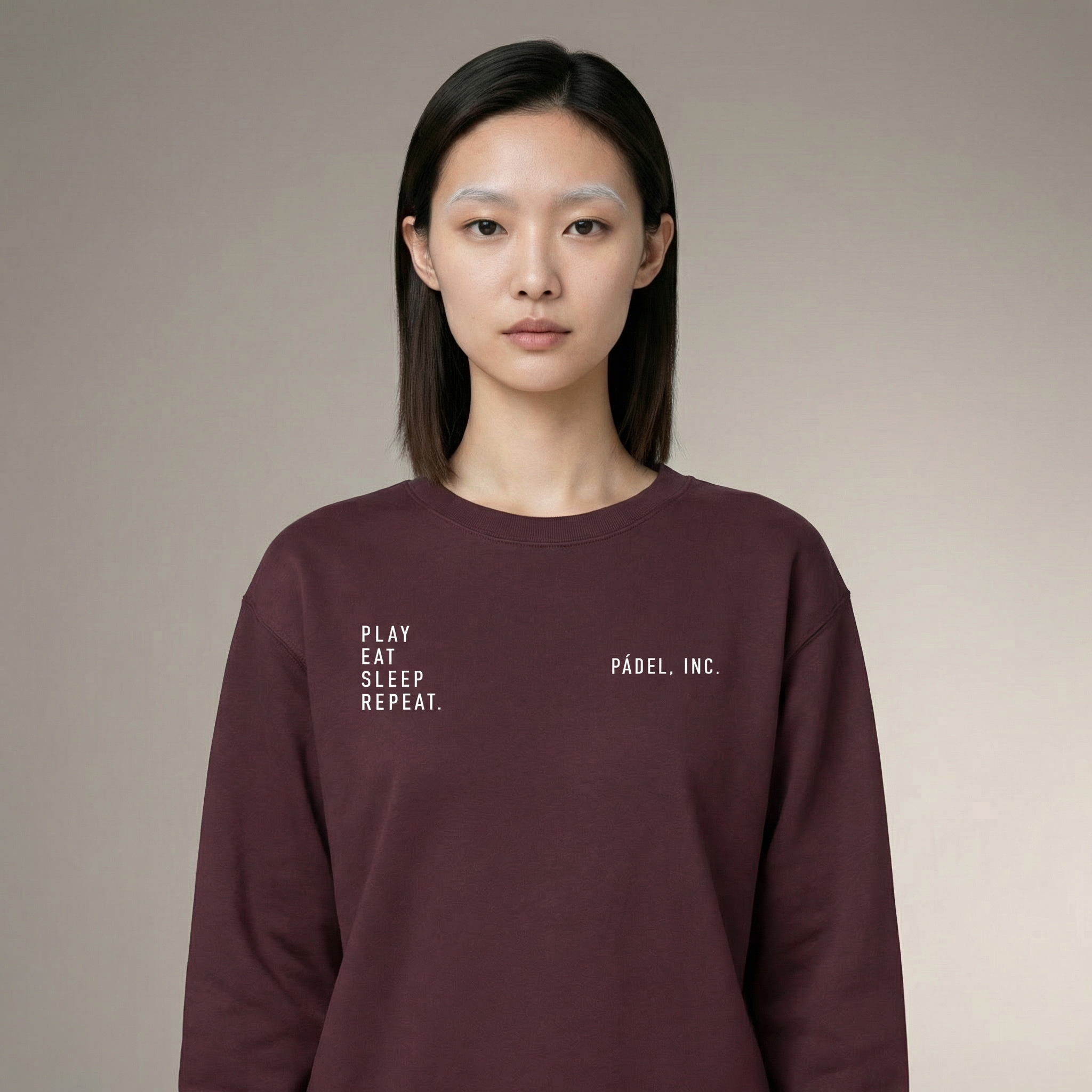 Unisex PLAY. EAT. SLEEP. REPEAT. Medium-fit Sweatshirt - Chalk print