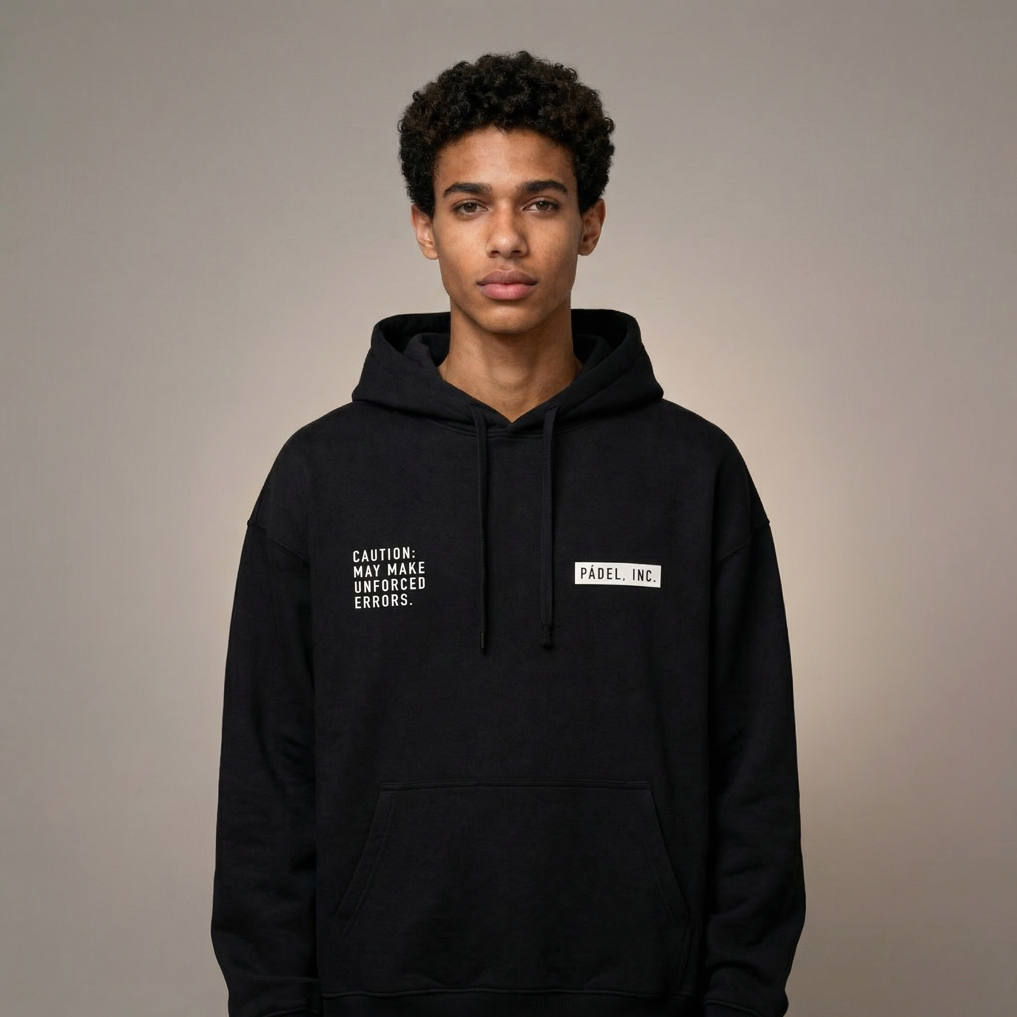 CAUTION: May Make Unforced Errors | Unisex Organic Cotton Oversize Hoodie with Chalk White Print