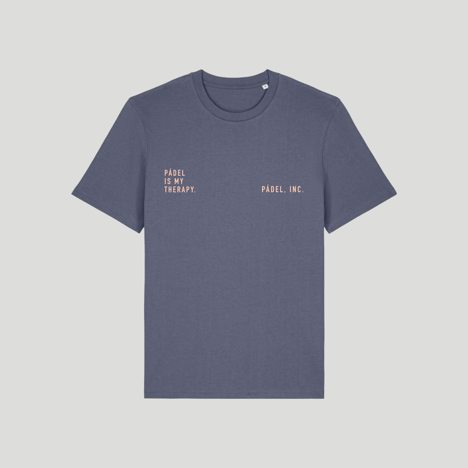 Unisex PÁDEL IS MY THERAPY Medium-fit, organic cotton t-shirt - Peach print