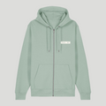 Unisex LOGO Medium-fit, organic cotton zip-thru hoodie - Chalk print