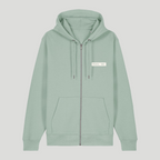 Unisex LOGO Medium-fit, organic cotton zip-thru hoodie - Chalk print