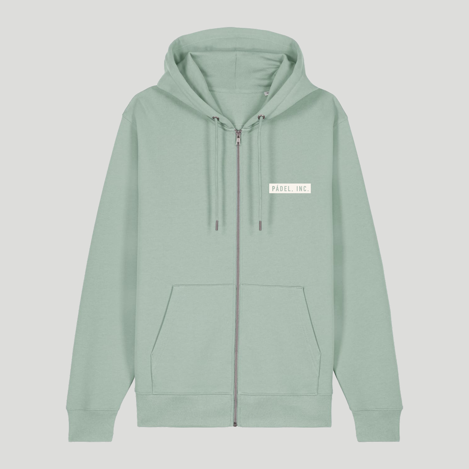 Unisex LOGO Medium-fit, organic cotton zip-thru hoodie - Chalk print