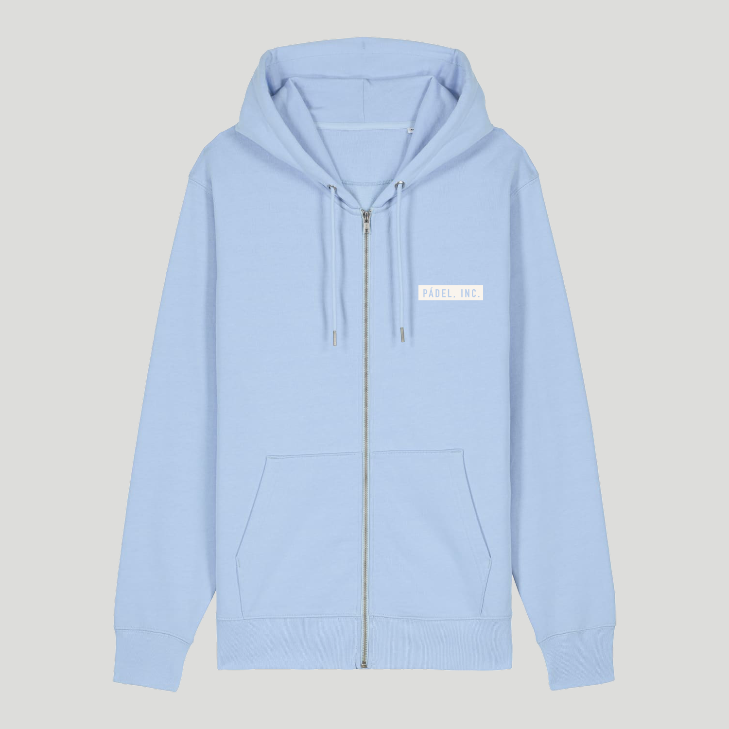 Unisex LOGO Medium-fit, organic cotton zip-thru hoodie - Chalk print