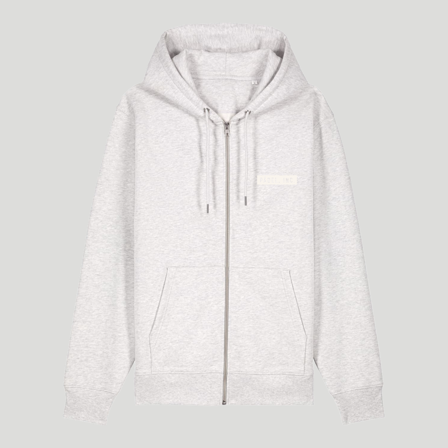 Unisex LOGO Medium-fit, organic cotton zip-thru hoodie - Chalk print