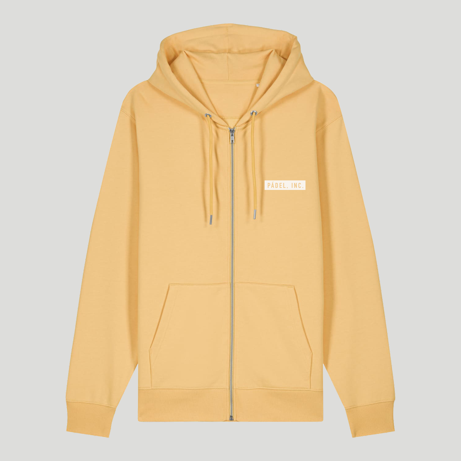 Unisex LOGO Medium-fit, organic cotton zip-thru hoodie - Chalk print