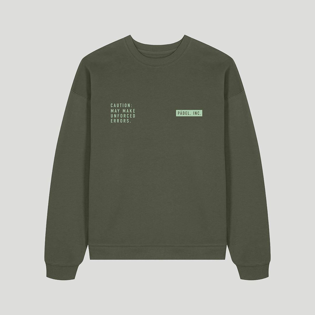 Unisex CAUTION: MAY MAKE UNFORCED ERRORS Oversize-fit Sweatshirt - Moss print