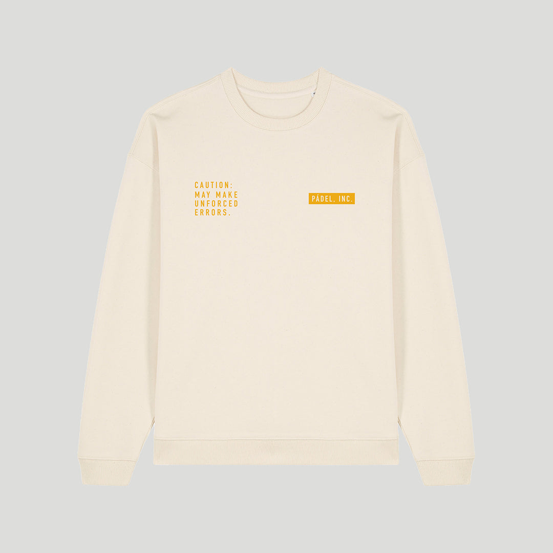 Unisex CAUTION: MAY MAKE UNFORCED ERRORS Oversize-fit Sweatshirt - Ochre print