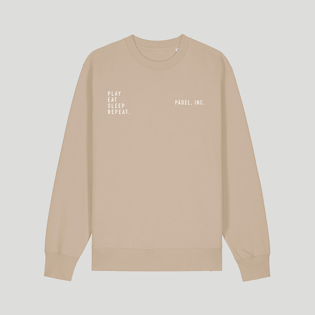 Unisex PLAY. EAT. SLEEP. REPEAT. Medium-fit Sweatshirt - Chalk print